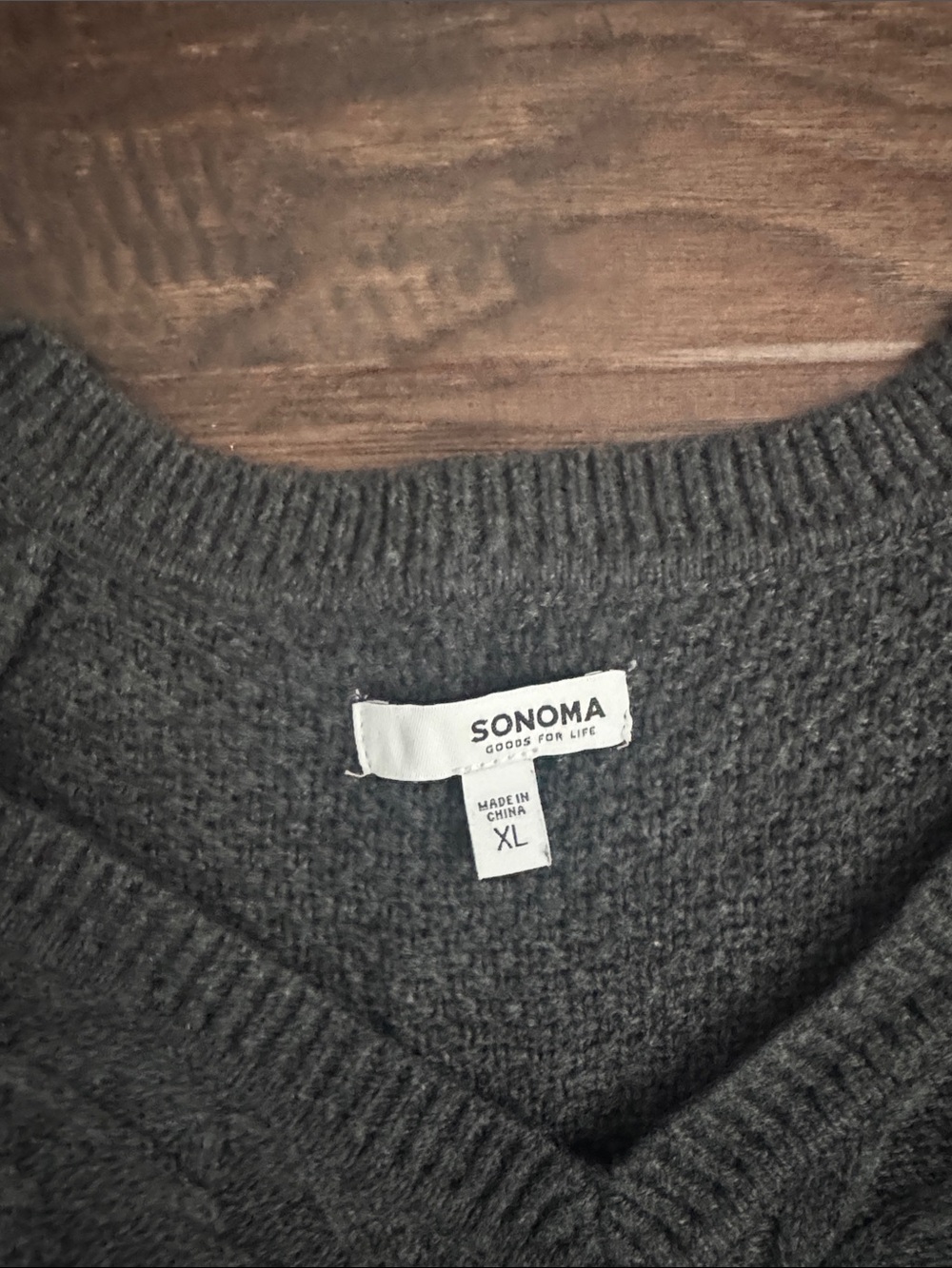 Sonoma Charcoal Cable V-Neck Sweater - Picture 2 of 7